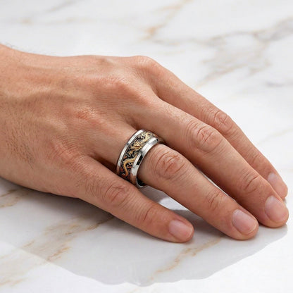 Bague pour homme | anneau « Le Souffle du Dragon »