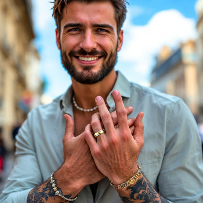 Alliance pour Homme | anneau « Dualité Ondulée »