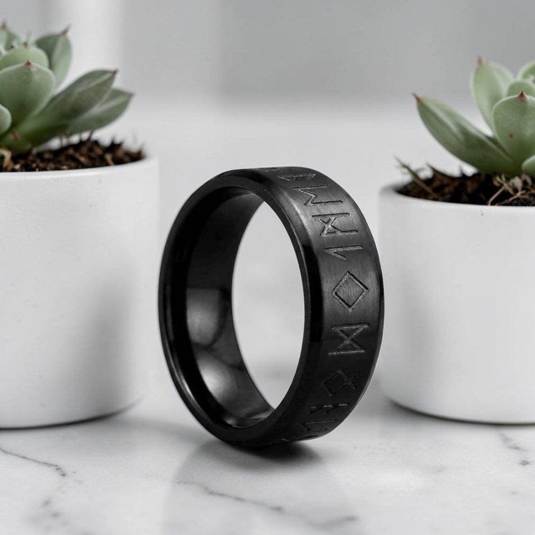 Bague homme viking,  Runique "Odins Kraft"