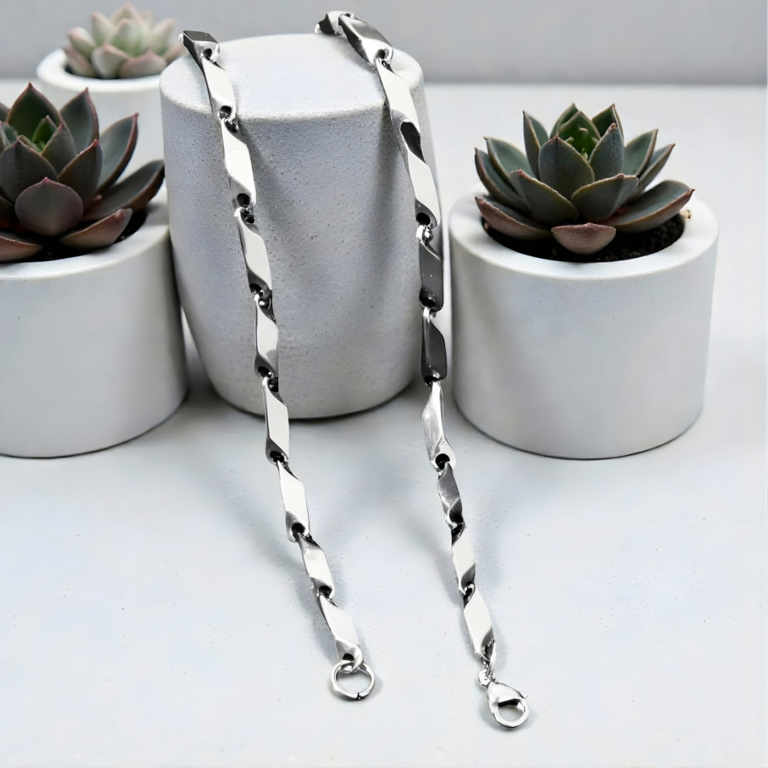 Chaine homme  maillons allongés| Intemporel