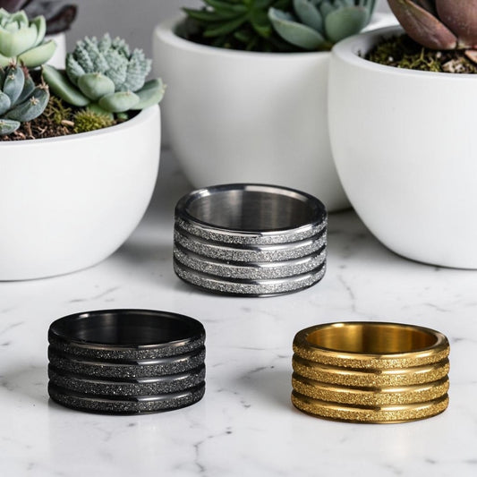 Bague homme "Odyssée Industrielle"| Acier Inrayable