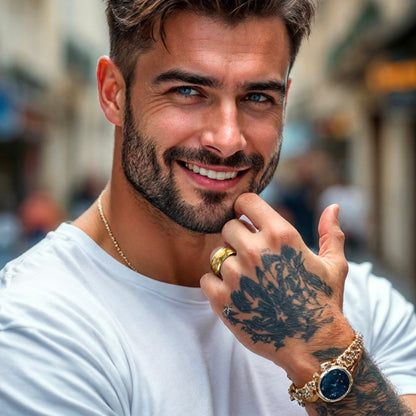 Bague anneau | incrustation doré « L'Aura Sauvage »