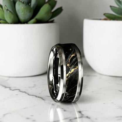 Alliance homme | bague style alliance marbre « Marbre Impérial »