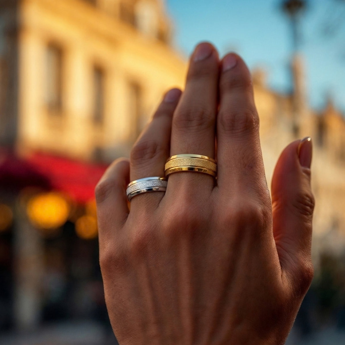 Alliance pour homme | Bague de fiançailles « Titan Biseautée »