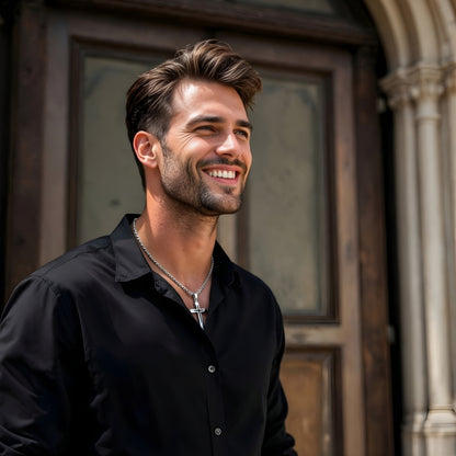 Collier homme, pendentif Croix Gladius"| Indomptable