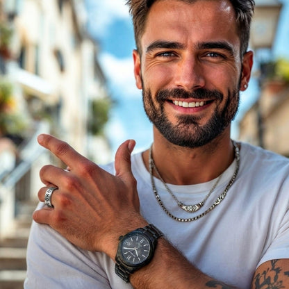 Bague homme viking,  Runique "Odins Kraft"