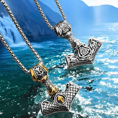 Collier homme- Pendentif VORKA ANCOR™ :  L'Élégance Viking Moderne
