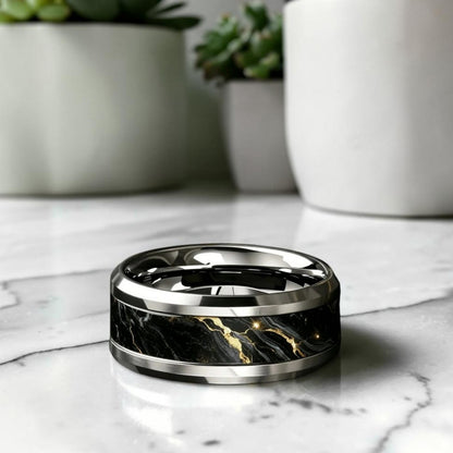 Alliance homme | bague style alliance marbre « Marbre Impérial »
