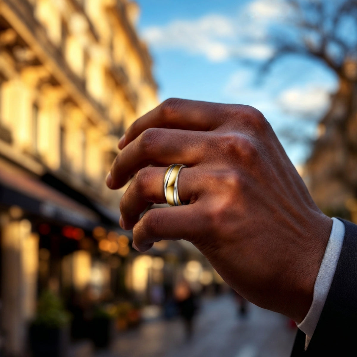 Alliance pour Homme | anneau « Dualité Ondulée »