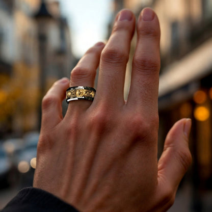 Bague pour homme | magie, runes et ciel étoilé « Anneau Céleste »