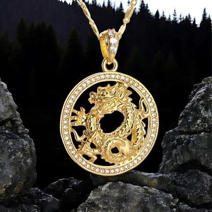 Collier homme-pendentif  DRAGON CHINOIS LUXE DISCRET II