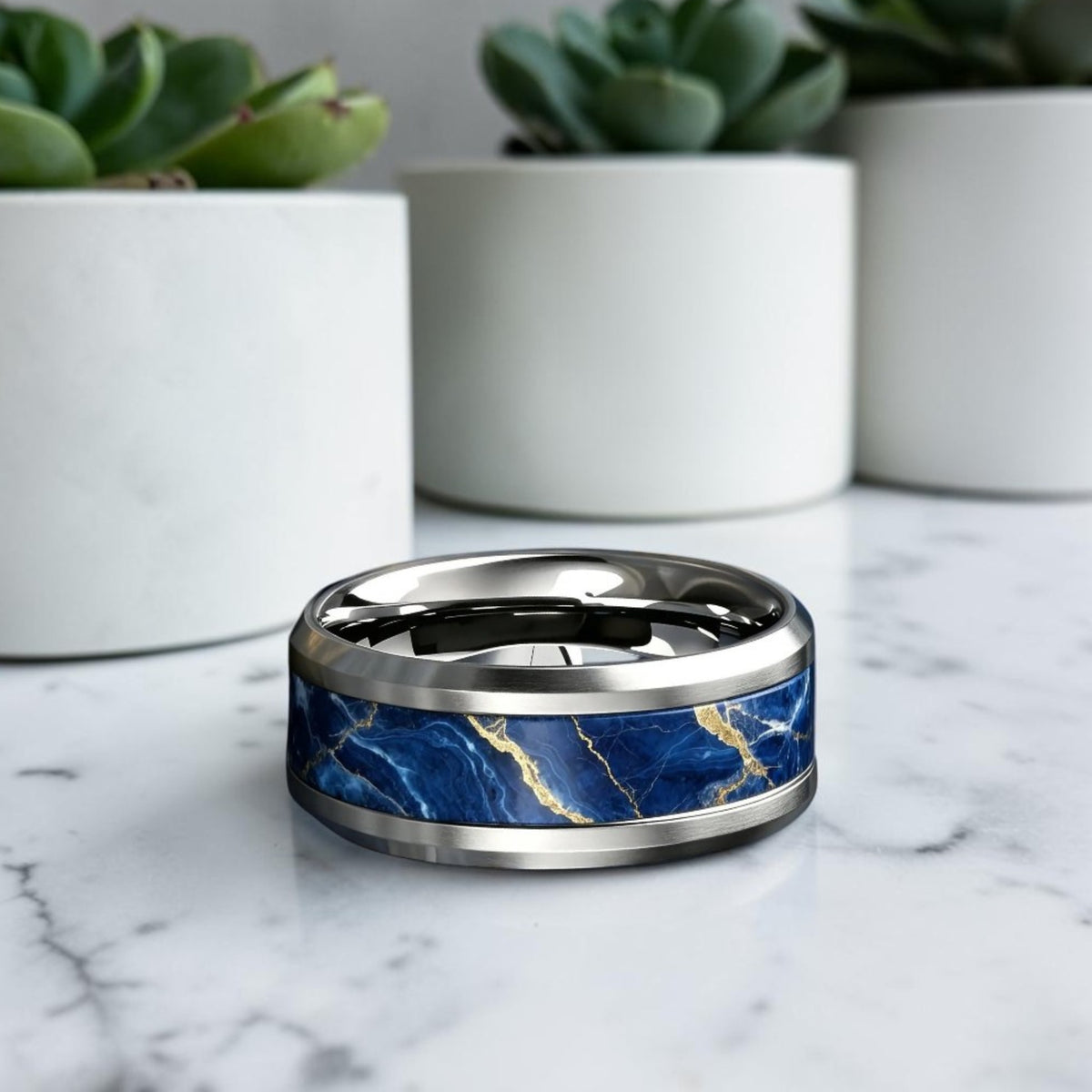 Alliance homme | bague style alliance marbre « Marbre Impérial »