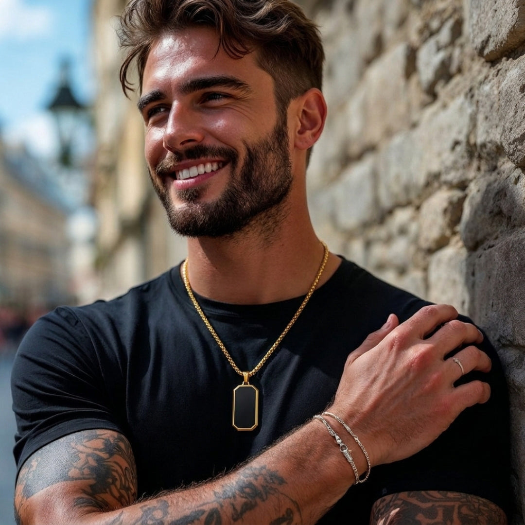 Collier homme, pendentif  DARK SOUL CATCHER II™ | Le Bouclier d'Énergie Moderne