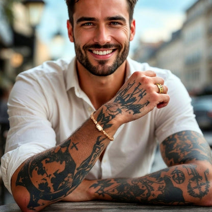 Bague homme viking,  Runique "Odins Kraft"