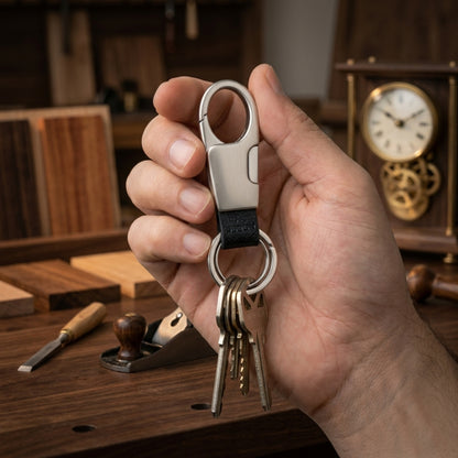 Porte clé mousqueton |  luxe avec cuir L'Urbain Élégant