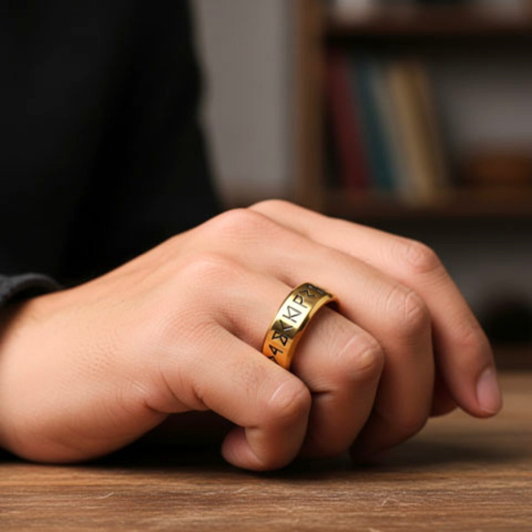 Bague homme viking,  Runique "Odins Kraft"