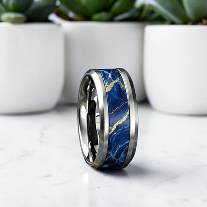 Alliance homme | bague style alliance marbre « Marbre Impérial »