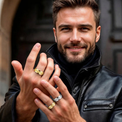 Alliance pour homme | Bague de fiançailles « Titan Biseautée »