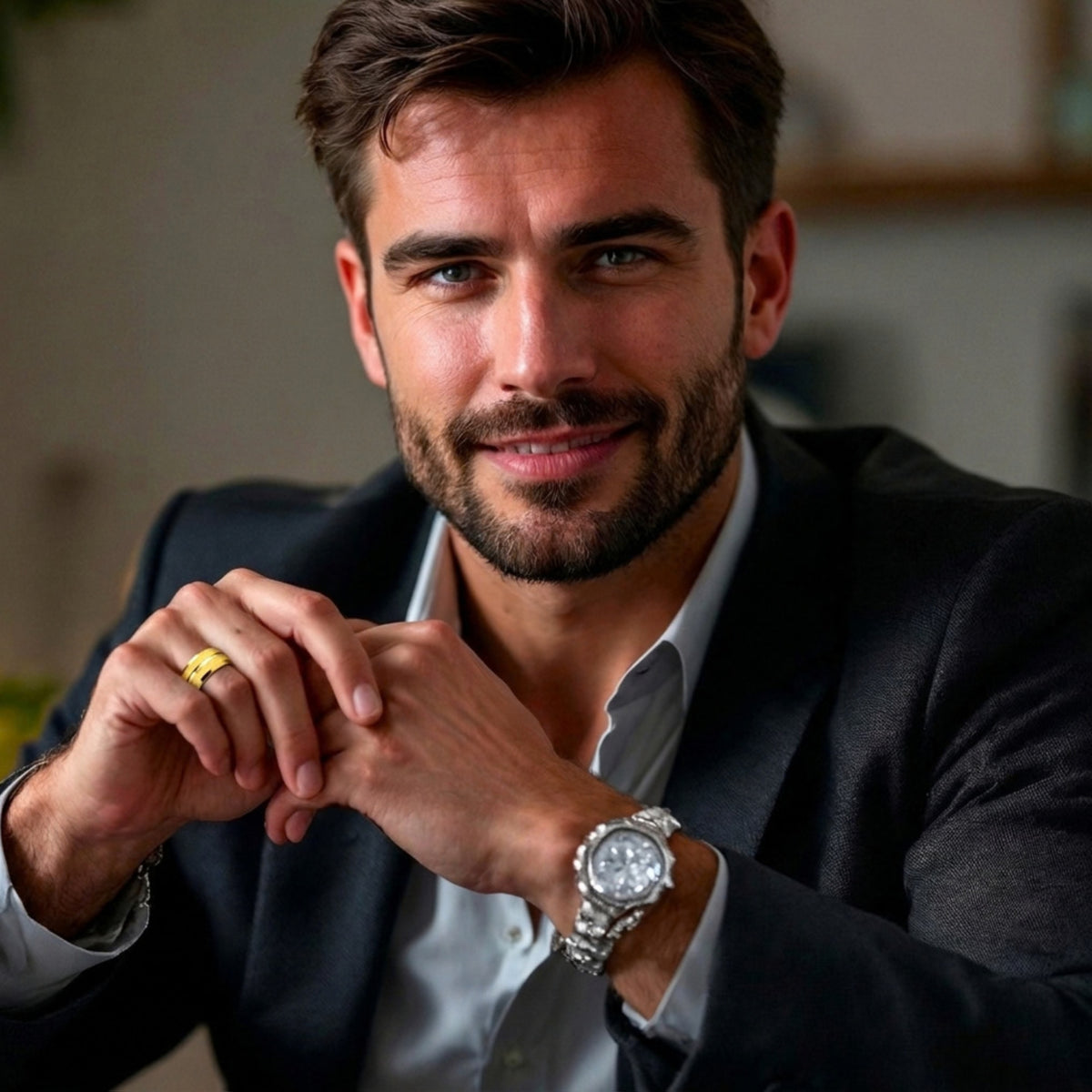 Alliance pour homme | anneau Édition « Dual-Texture »