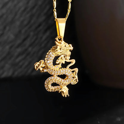 Collier homme-pendentif  DRAGON CHINOIS LUXE DISCRET II