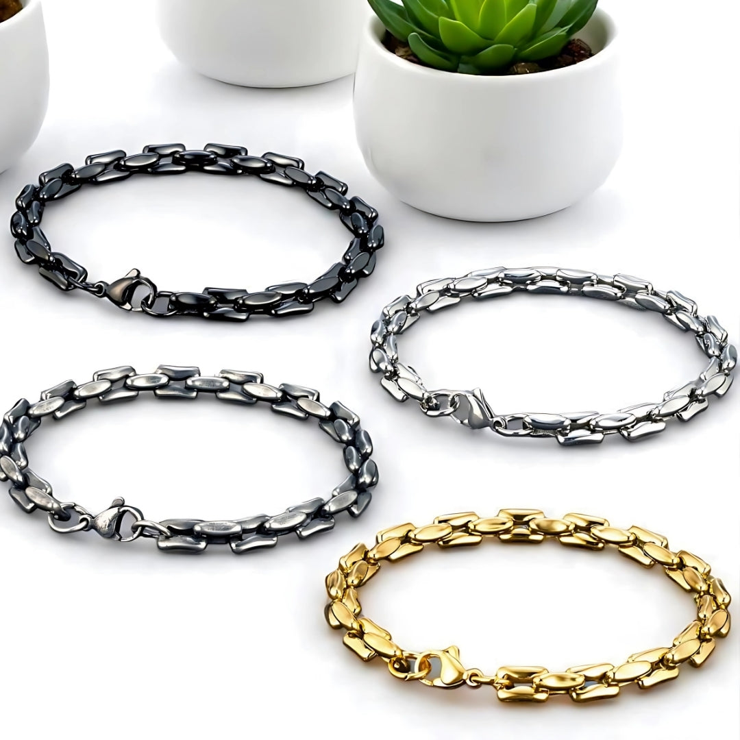 Bracelet homme- MASCULET™ ; L'élégance masculine en acier inoxydable