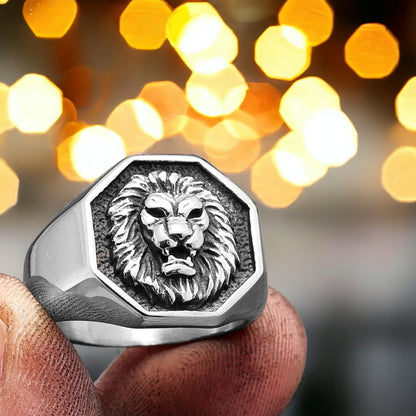 Bague homme -LION RING™  | Bagues en acier inoxydable Lion, tendance