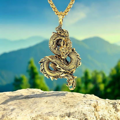 Collier homme- pendentif DRAGON CHINOIS