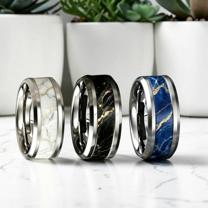 Alliance homme | bague style alliance marbre « Marbre Impérial »