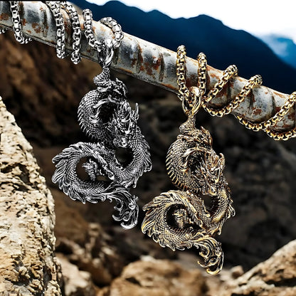 Collier homme- pendentif DRAGON CHINOIS