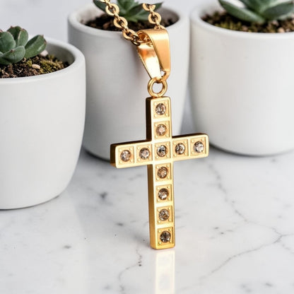 Collier homme pendentif  "Croix Stellar" | Croix Acier Inoxydable