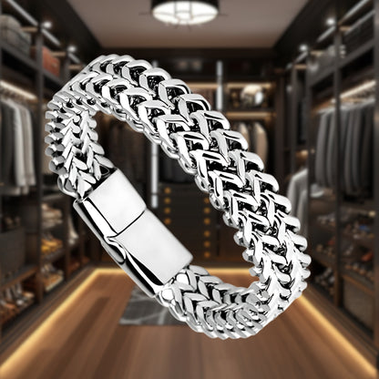 Bracelet homme- TRESSÉ EN W : élégance métallique pour votre poignet