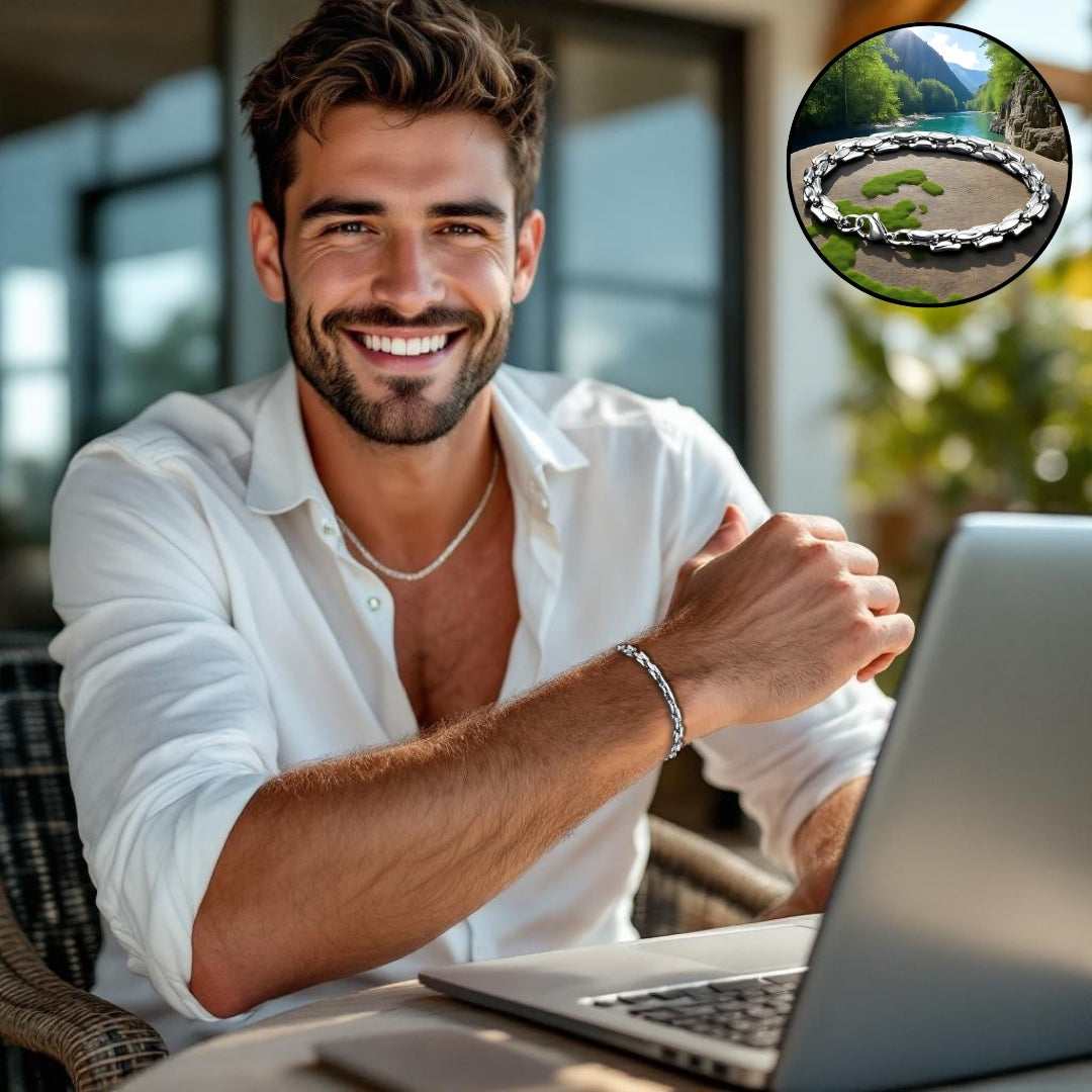 Bracelet homme- MASCULET™ ; L'élégance masculine en acier inoxydable