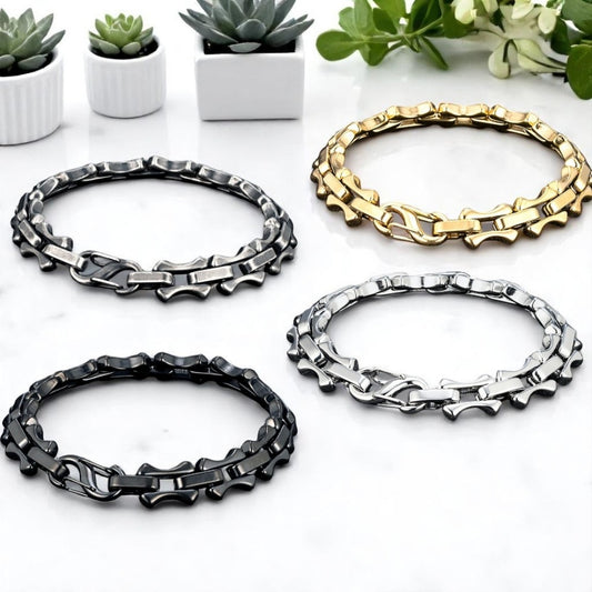 Bracelet homme MASCULET III™ variantes doree argentee argent ancien noire