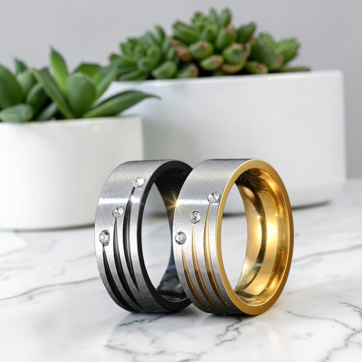 Bague couple | fiançailles ou promesse d amour « Étoiles Filantes »
