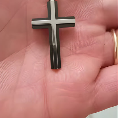 Collier homme, pendentif Croix double Architecturale  | Élégance Intemporelle