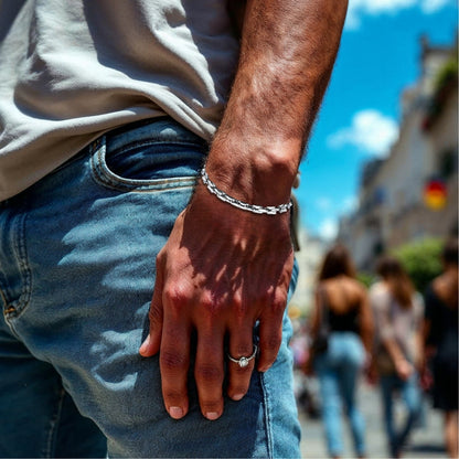 Bracelet homme- MASCULET™ ; L'élégance masculine en acier inoxydable