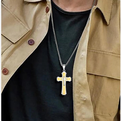 Collier homme- pendentif croix  CROIX SUR CROIX II™ : un symbole de foi et de protection