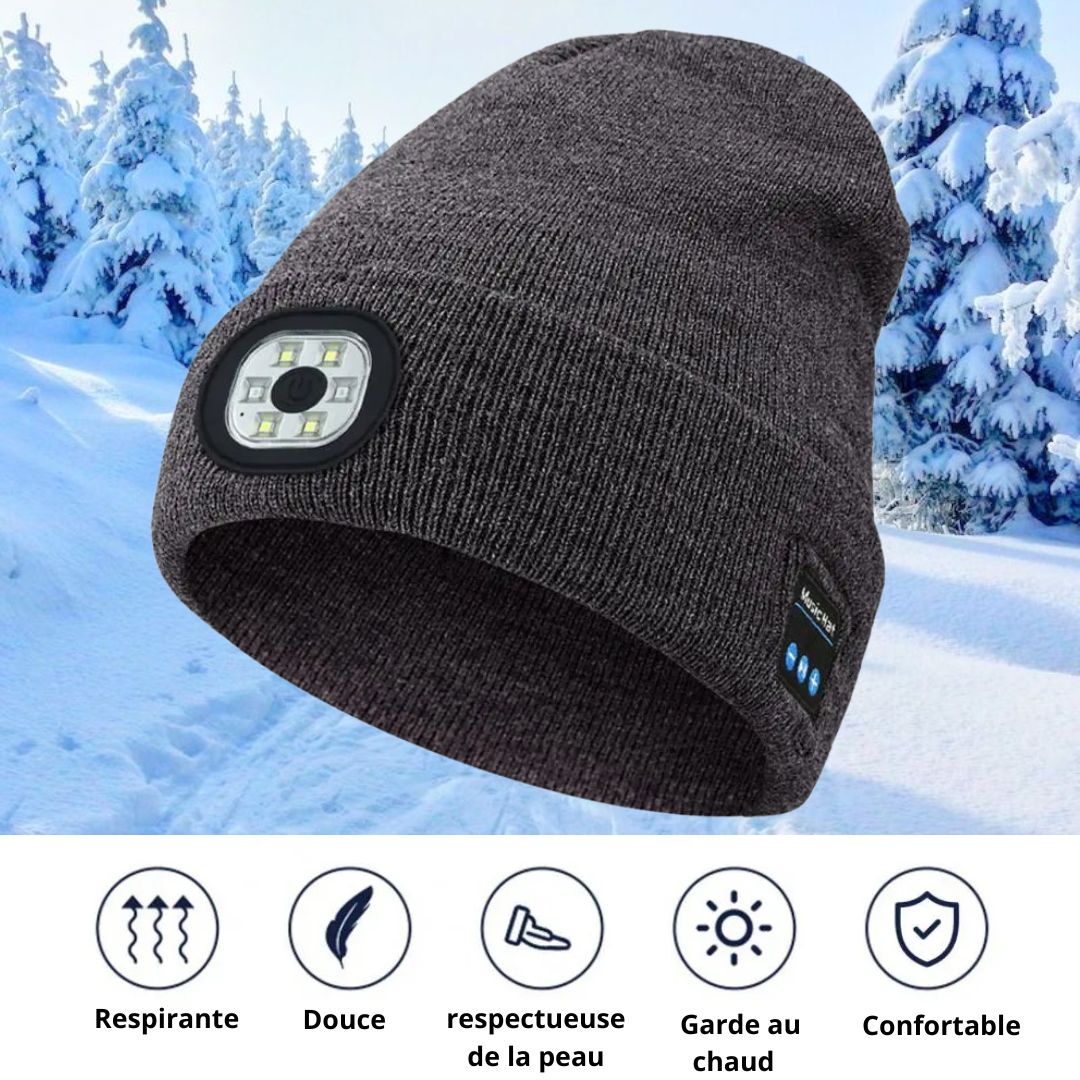 Bonnet LED Bluetooth V5.0, AIMMIE Music Knit Hats avec gants