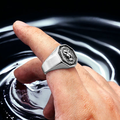 Bague homme -LION RING™  | Bagues en acier inoxydable Lion, tendance