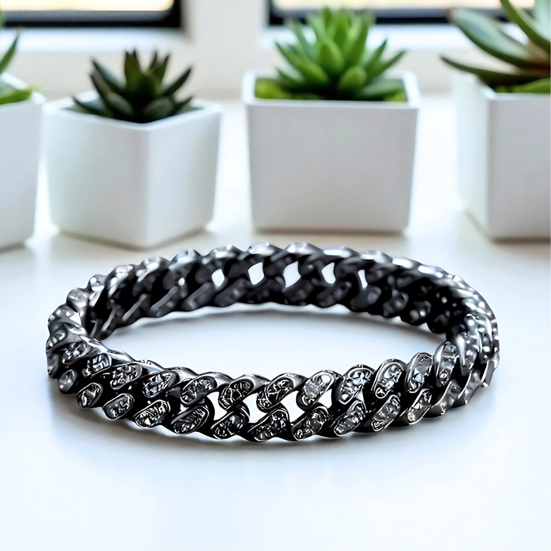 Bracelet homme luxe- MIAMI-CUBANO BRILLANT; élégance masculine redéfinie