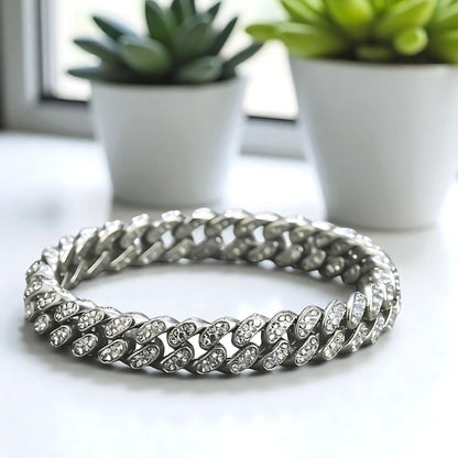 Bracelet homme luxe- MIAMI-CUBANO BRILLANT; élégance masculine redéfinie