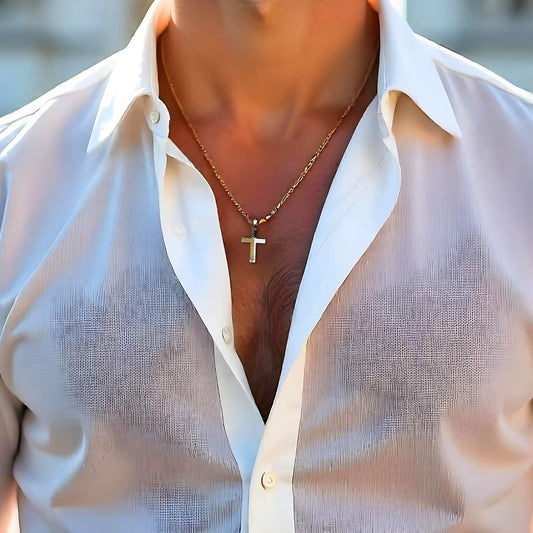 Collier hommes- pendentif croix CHESSCROSS™ : L'élégance spirituelle à votre cou