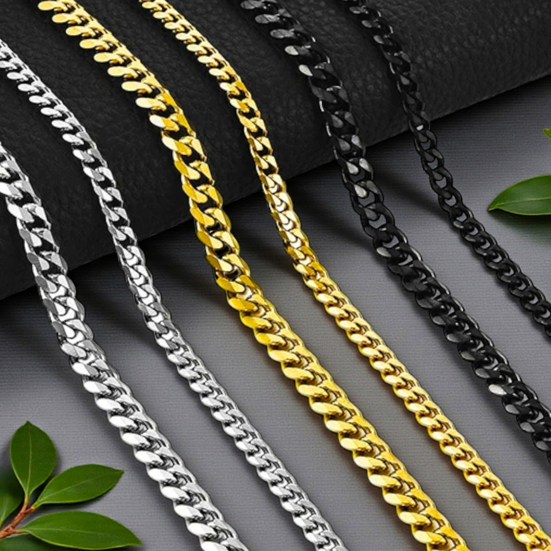 Chaine homme épaisse et serré cubaine, maille gourmette