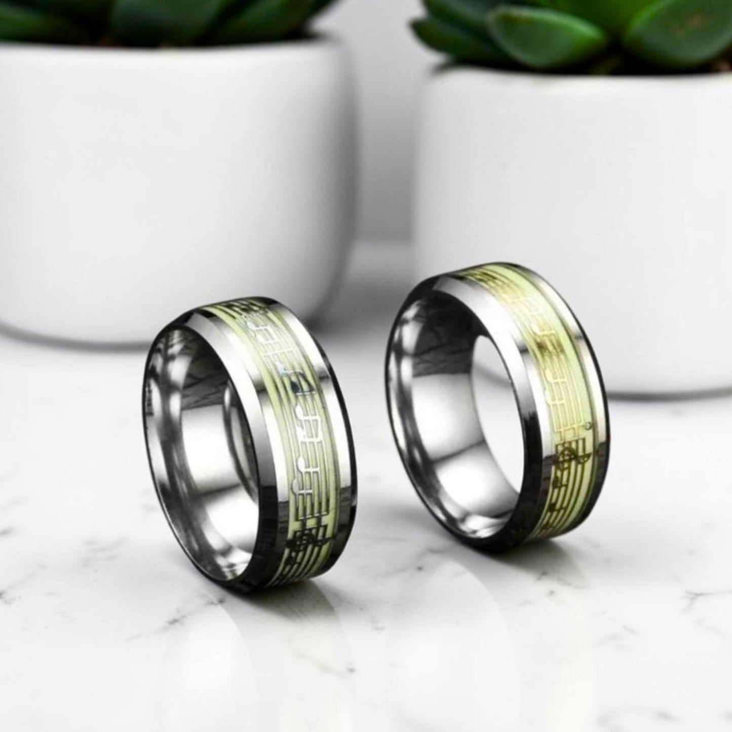 Bague personnalisé  |motifs de musique « Harmonie Nocturne »