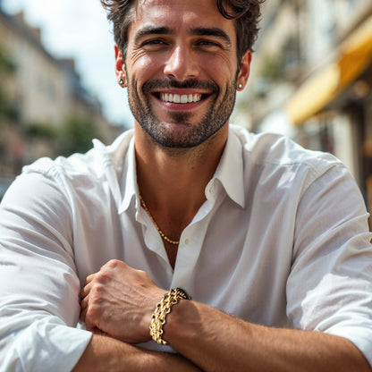 Bracelet homme- BELCHER DOUBLÉ™ - élégance masculine intemporelle