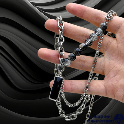 Collier homme- pendentif DOUBLE LUXE™ |Collier de luxe porte chance