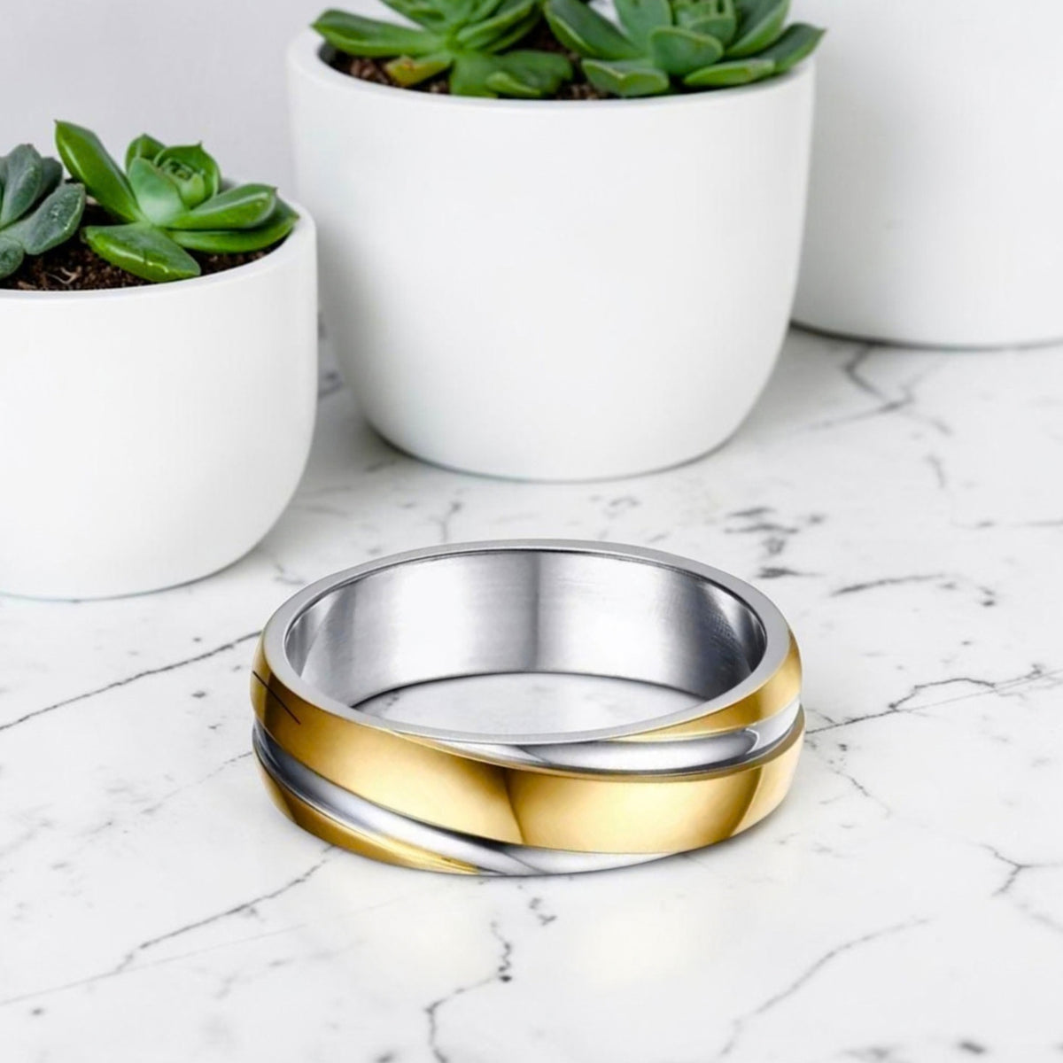 Alliance pour Homme | anneau « Dualité Ondulée »