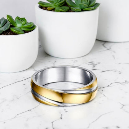 Alliance pour Homme | anneau « Dualité Ondulée »
