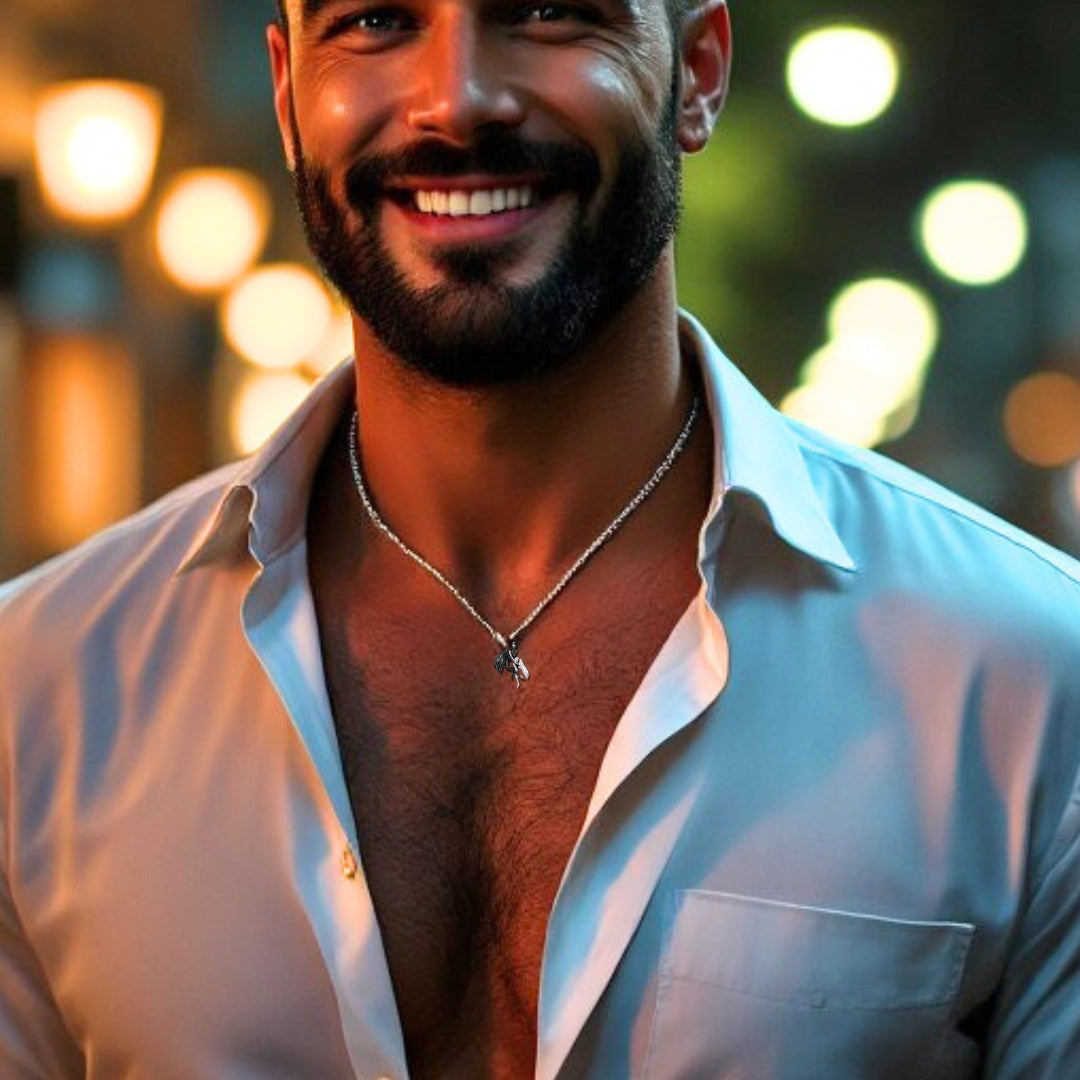 Collier homme-pendentif ANGE ET DÉMON™ : le dualité parfaite
