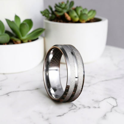 Alliance pour homme | anneau Édition « Dual-Texture »